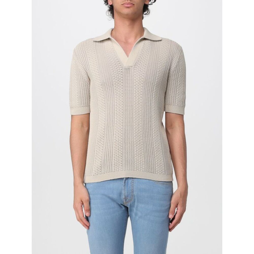 Corneliani Polo Shirt Men Beige